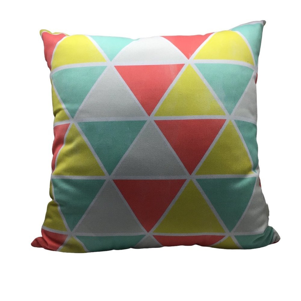 Canela Summer Triangles Geometric Outdoor Throw Pillow Deny Designs‎
